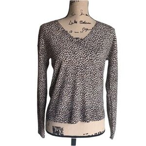 Banana Republic Leopard Print V-neck Sweater